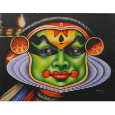 Acrylic Paintings on canvas Artist Prekash K Payannur Kadhakali