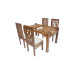 Premium Design Glass Top Teak Wood Dining Table (5Ftx3Ft) with 4 Chairs VDT0119