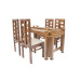 Premium Design Glass Top Teak Wood Dining Table (5Ftx3Ft) with 4 Chairs VDT0121