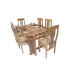 Premium Design Glass Top  Teak Wood Dining Table (6ftx4Ft) with 6 Chairs VDT0125
