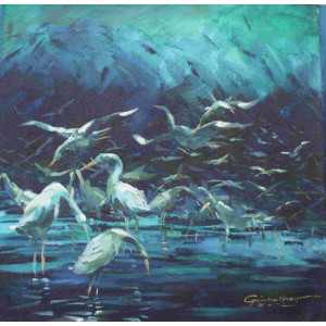  Acrylic Painting on Canvas Artist Govindan Kannapuram 