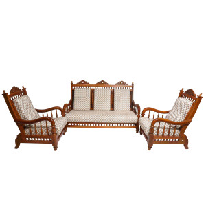 Premium Design Teak Wood Sofa set (3+1+1) VSFTW0211