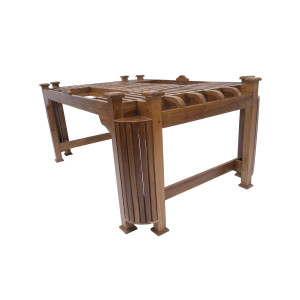 Premium Design Glass Top  Teak Wood Dining Table (6ftx4Ft) VDT0124